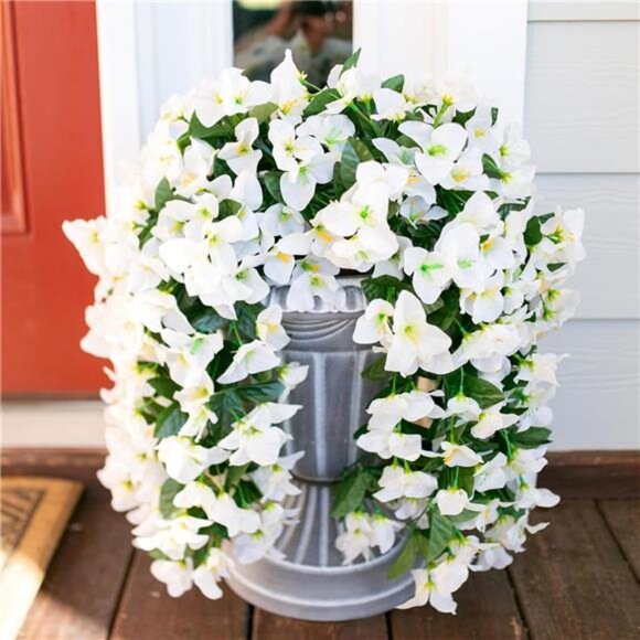 Bougainvillea Artificial Hanging Flowers Plants for Outdoors Decoration, 2pcs - Picture 3 of 7